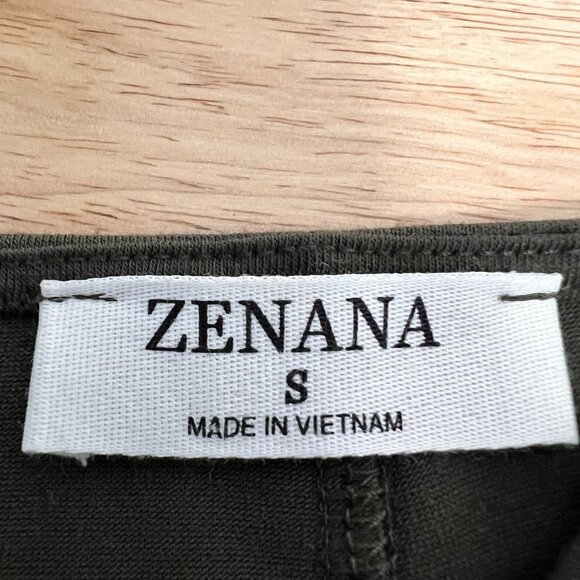 Zenana Womens Green Long Sleeve Round Neck Pullover T-Shirt Dress Size Small - Picture 8 of 9